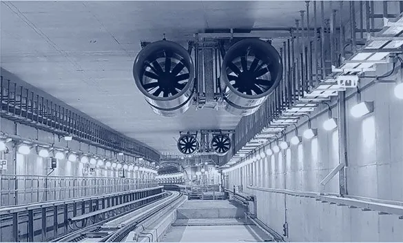 Accélérateurs (jet fans) en tunnel — traitement duotone ESDIIS